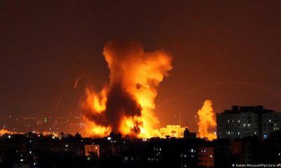 El Ejército israelí bombardeó el edificio Gaza City, en la Franja de Gaza.