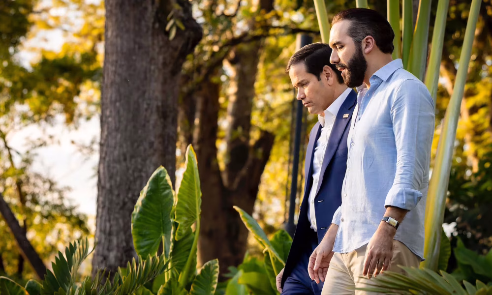 trump y marco rubio con bukele